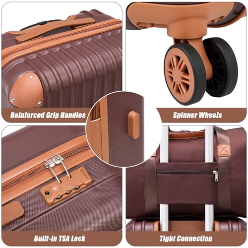Image of Cosbarn Luggage Sets, Lightweight Durable Hardshell, 5 piece Suitcase Sets