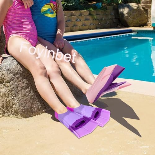 Image of Kids Swim Fins,Short Kids Fins Youth Swimming Flippers for Lap Swimming Training for Children Girls Boys Beginners (E Swim Fins, M)