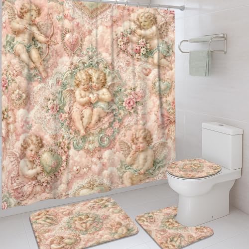 Rideau de douche imperméable et tapis antidérapant pour baignoire - 2