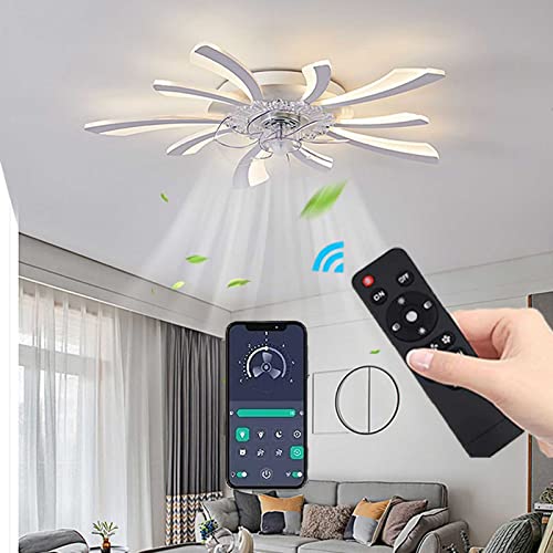 NBVNBV Ventiladores De Techo con Luces Y Control Remoto Ventiladores De Techo Silenciosos Ajuste De Respuesta Ultrarrápida 3 Atenuación Continua El Ahorro De Energía Luz del Ventilador De Tech Cover