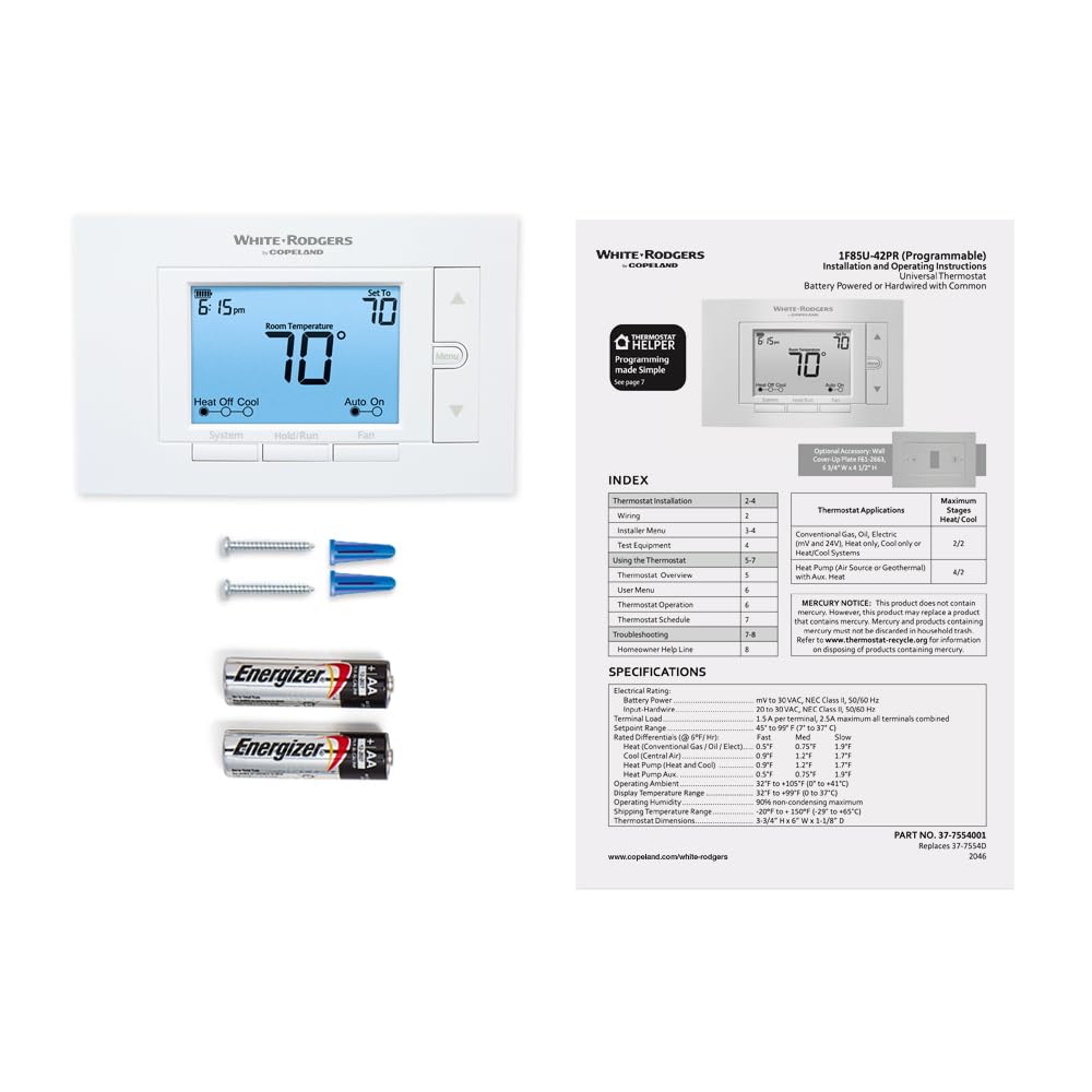 Emerson Termostato programable 1F85U-42PR Universal (Up to 4H/2C) de Emerson Thermostats