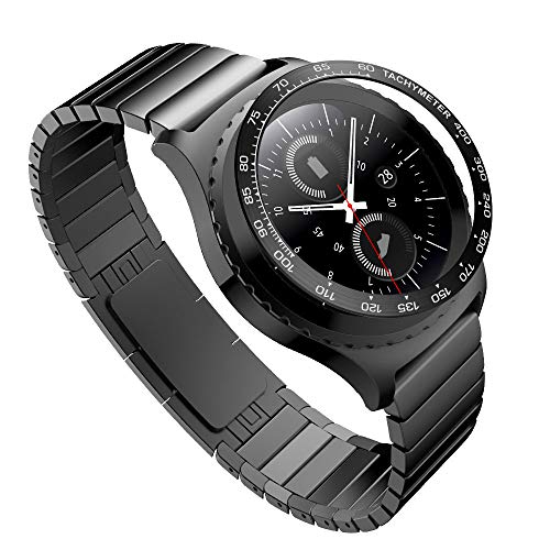 AISPORTS Bague pour Samsung Gear S2 Classic SM-R732/R735 - Cadre adhésif anti-rayures en acier inoxydable