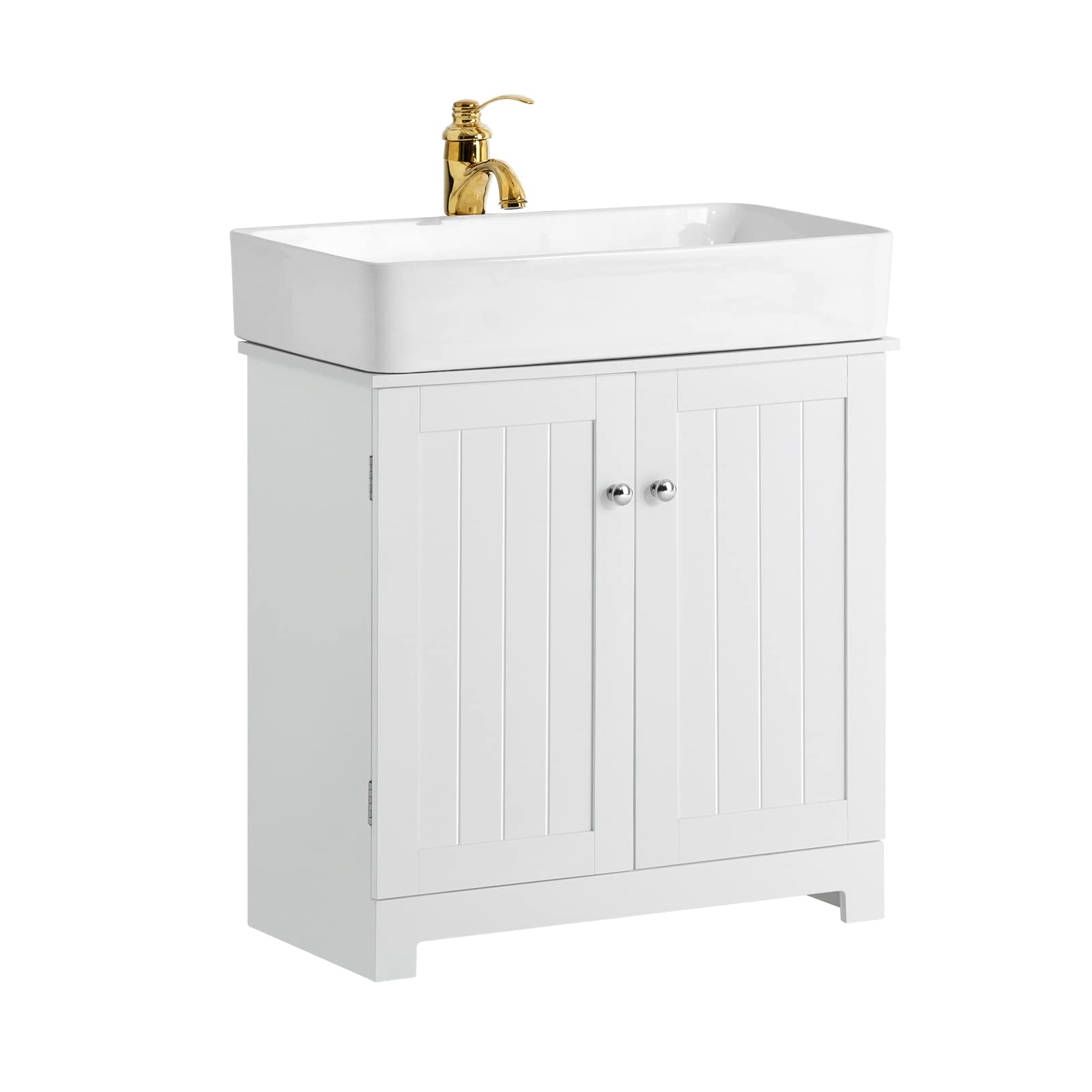 SoBuy Waschbeckenunterschrank mit Siphonöffnung 60x60x29cm für Badezimmer