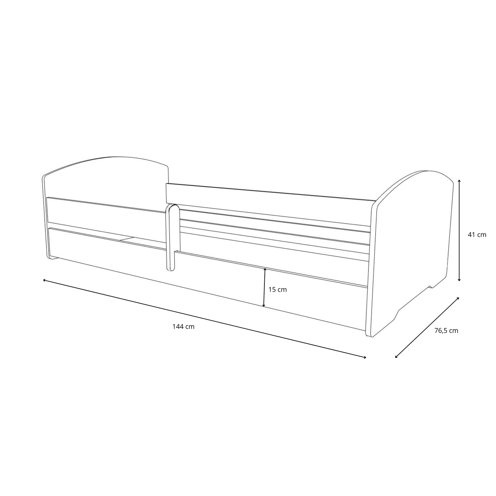 KOBI Cuna Montessori Leo 140x70 Blanca con barandilla: una Cuna Moderna, Segura y extraordinariamente cómoda para niños, de construcción Robusta y con un Elegante Estilo escandinavo