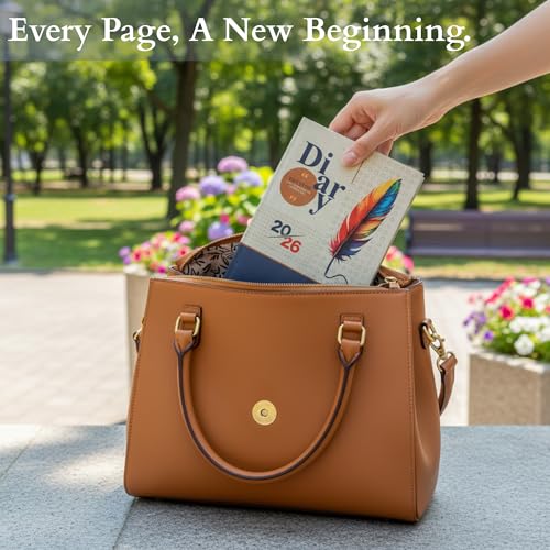 Image of TULMAN 2026 Diary Hardcover Design Everyday Notebooks (22x14 cm), Best for Study Planner, Personal Journal, Business Planning & Stationery Lovers - creamy beige