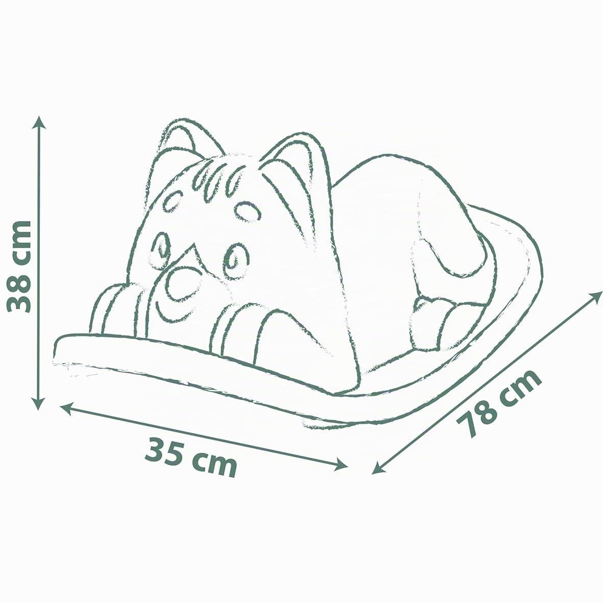 Smoby Life - Dondolo monoposto gatto Gatto, colore Verde, Seduta ergonomica, per bambini dai 18 mesi, con plastica Riciclata, 7600830108