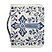 Smooth Zippered Book Case with Handle Blue Cross Bible Cover Case for Women Men Large Protective Bible Holder Bag Waterproof Pu Leather Scripture Book Case