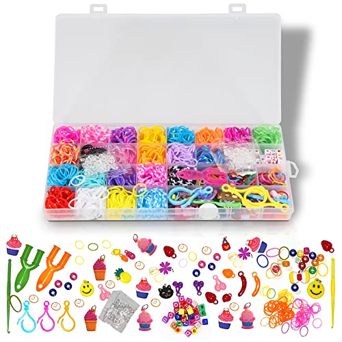 Loom Rubber Band Bracelets kit for Girls, Boys - 1500 + DIY Colored Rubber Bands, Skin-Friendly - Birthday, Friendship Gift for Anyone.