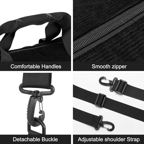 Image of Dance Ballet Bag for Girls Sport Gym Duffle Bags Overnight Travel Bags Fun Dance Corduroy Chenille Letter Bag for Dancers (Black)