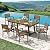 Cozyman Patio Table and Chairs Set, Patio Furniture Set, 7-Piece, HDPS All-Weather Material Outdoor Dining Set, Outdoor Furniture Set with Umbrella Hole, Brown-Oil Printed