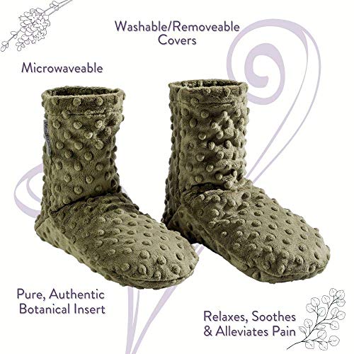 Sonoma Lavender Spa Booties, Microwavable Heated Slippers, Luxury Herbal Booties, Herbal Aromatherapy Foot Warmer3