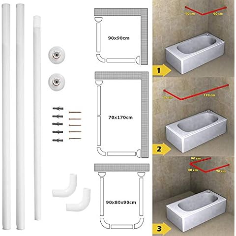 HOME CENTRE Adjustable Corner Shower Rail Cover