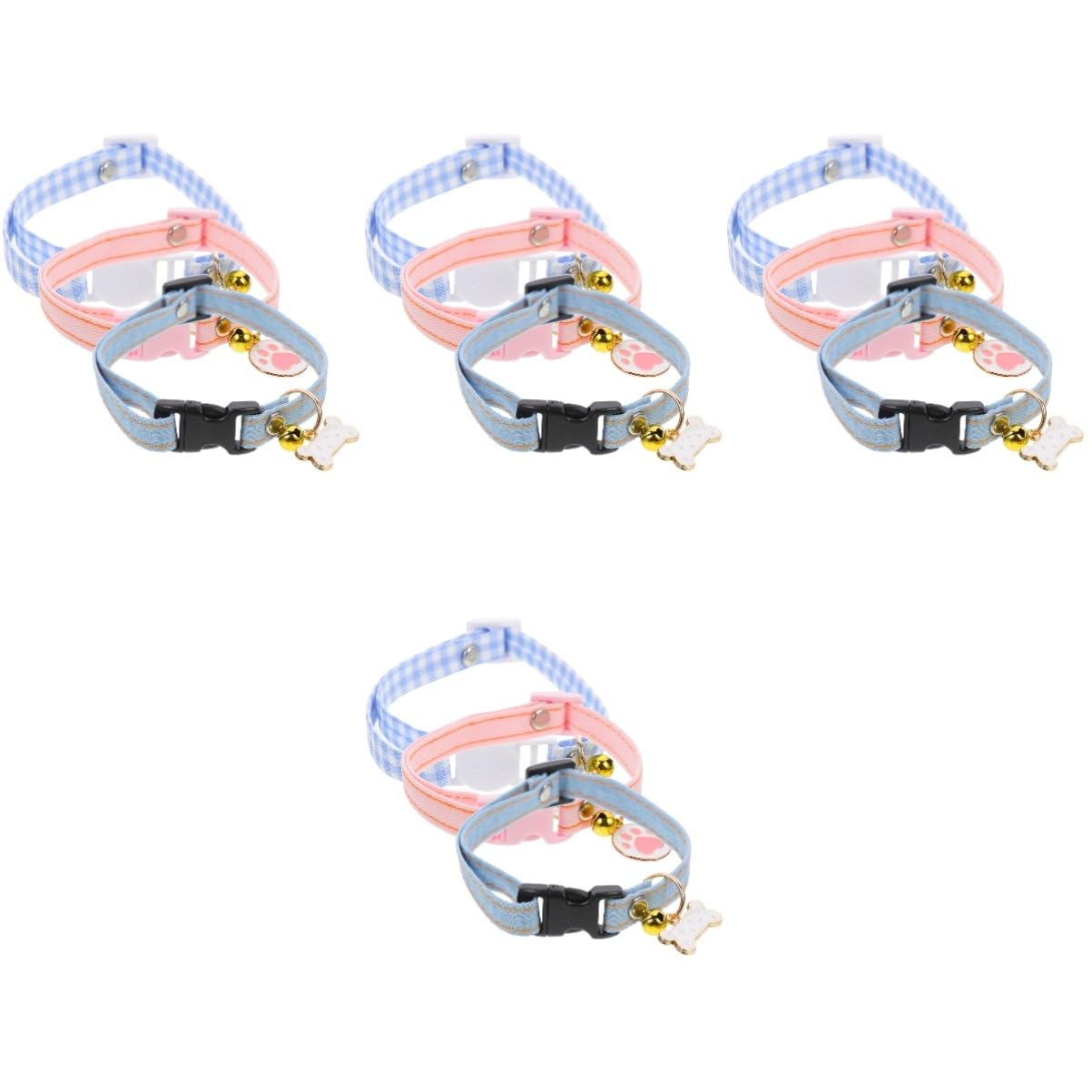 VANZACK 12pezzi Collare Per Gatti Regolabile Con Campanellino e Pendenti Colorati Collari Con Design Adorabile Per Gatti e Gattini Sicuro e Confortevole