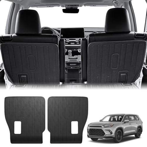HOUCLEMIC Kick Mats for Grand Highlander Accessories, 2nd Row All-Weather TPE Seat Back Covers Backrest Protector Mats for 2026 2025 2024 Grand Highlander (7 Seater Captain Chairs Only)