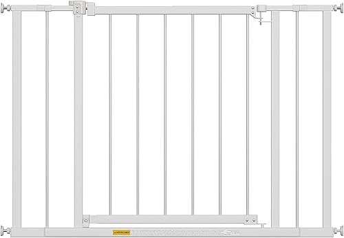 BestPet Puerta para perros de 30 pulgadas de alto para escaleras y puertas, se adapta a aberturas de 28.5 a 39.7 pulgadas de ancho, puerta de metal