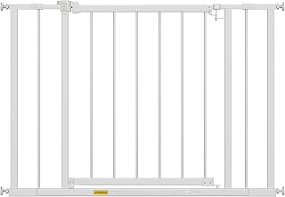 BestPet 30”Tall Dog Gate for Stairs & Doorways, Fits 28.5”-39.7” Wide Openings,Walk-Through Metal Pet Gate for Indoor Use,Adjustable Safety Gates for Pets,White