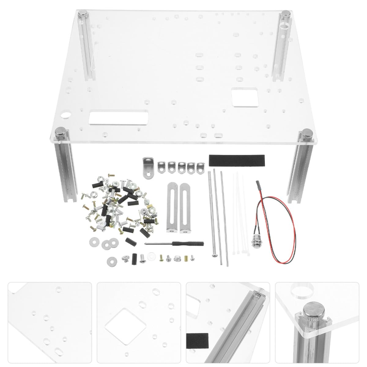 IMIKEYA Staffa per Case PC a Telaio Aperto Matx, Supporto Robusto per Schede Madri, Base Trasparente Flusso D’aria Ottimizzato, Resistente e Facile da Montare per Appassionati di Computer