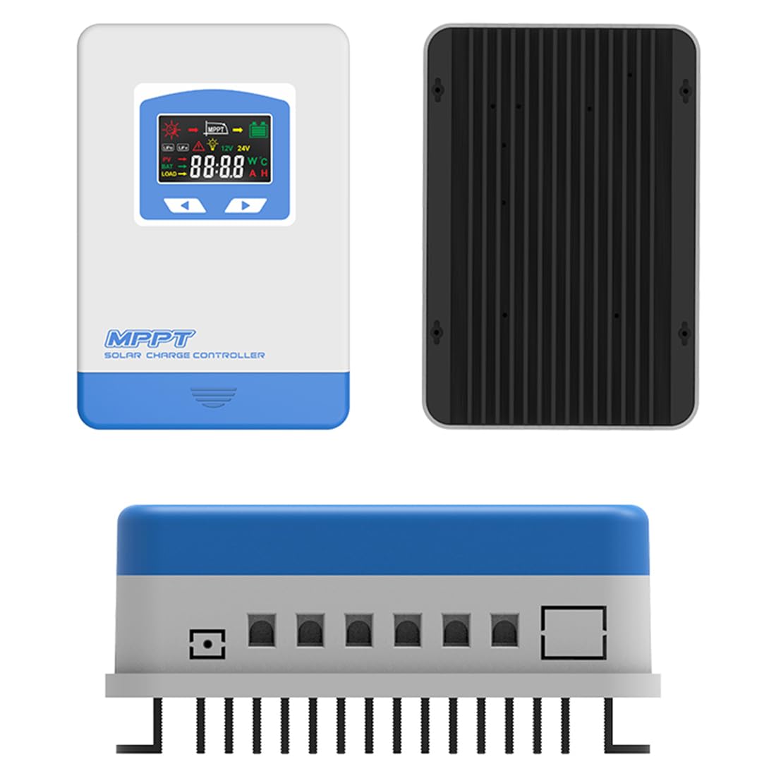 Anern 30A MPPT Regulador de Carga Solar 12/24V de Corriente Auto Focus MPPT de Seguimiento de Carga Auto Parámetro Panel 30A Solar Inteligente Regulador de Carga Solar Entrada FV MAX 75V