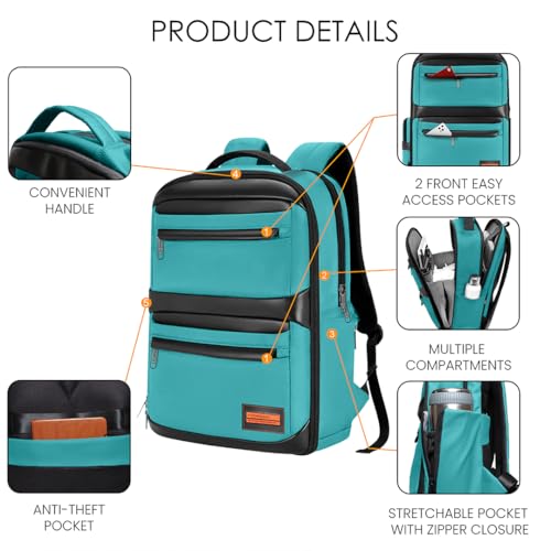 Image of Nordia Laptop Backpack - Sleek & Waterproof, Multi-Compartment Design, and Padded Straps for Work, School & Commute