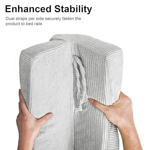 Image of AEOCOO Bed Bumpers for Toddlers, Size 2.3 Ft, Toddler Bed Rail Bumper Protector for Loft Beds & Bunk Beds, Bed Rail Height Extender Bed Guardrail, Anti-Bump | Fall Prevention, Gray