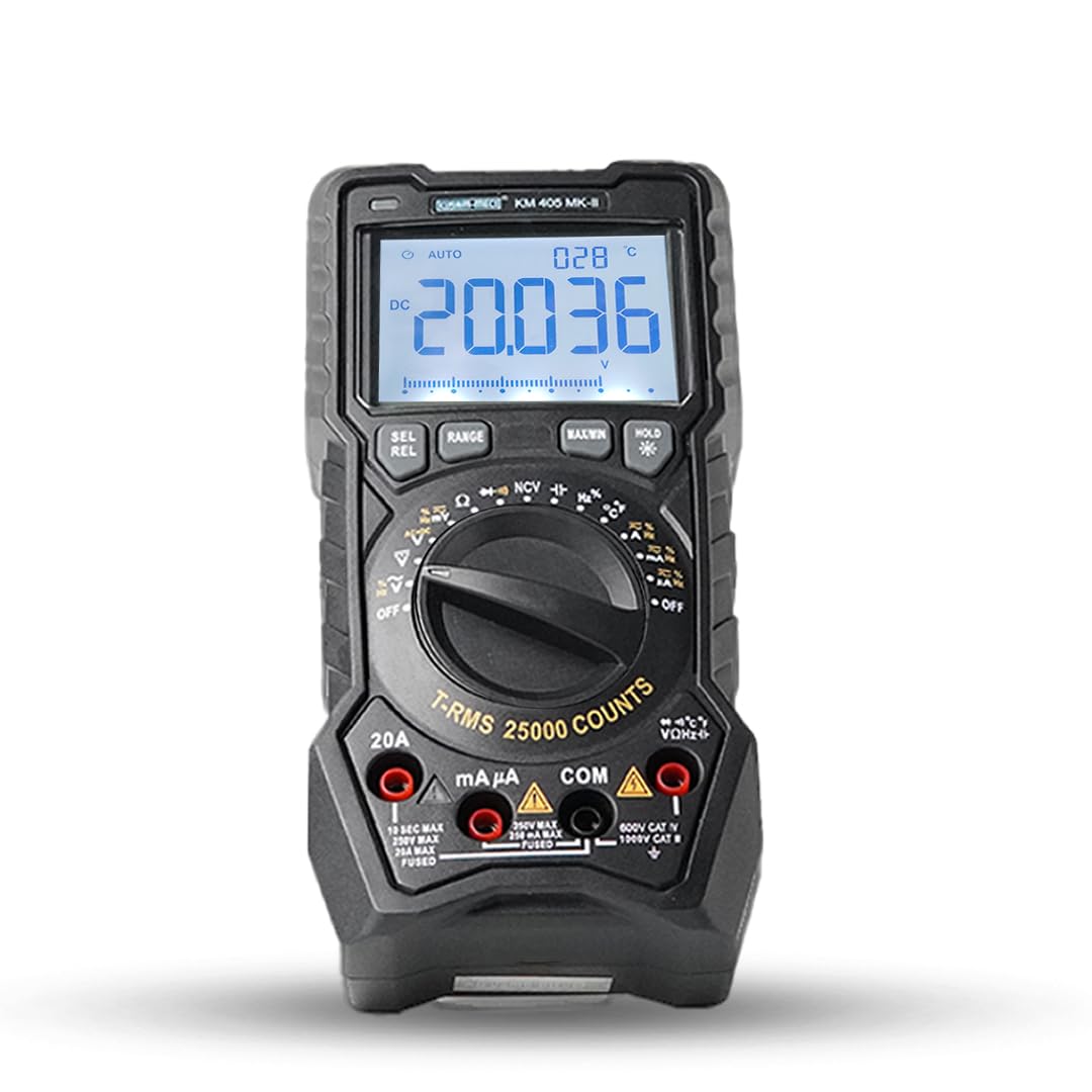KUSAM-MECO 25000 Counts TRMS Digital Multimeter KM 45MK-II, High-Precision Manual Range Multimeter with True RMS, 100mF Capacitance, and Auto Power-Off| 1 Year Warranty