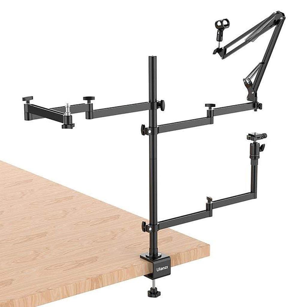 Ulanzi Live Broadcast Stand – regulowany stojak na mikrofon z 3 ramionami