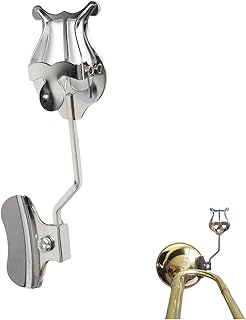 Trumpet Sheet Music Clip,Trumpet Trombone Accessories Clamp On Marching Lyre Sheet Music Clip,Lyre Sheet Music Clamp-On Holder Metal Plating Trumpet/Palm Music Clip,Music Stand Instruments Accessory