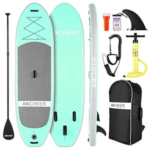 Stand Up Paddle,Tabla de Paddle Surf,Sup Hinchable Ultraligero (7.89kg) con Mochila Gratis,Bolsa Impermeable para Teléfono Móvil,Remo Ajustable,Bomba de Aire Bidireccional,Peso Máximo de 130 kg