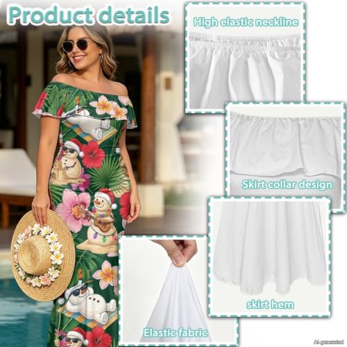Image of Polynesian Dresses for Women Off Shoulder Maxi Dress Puletasi Samoan Dresses S-7XL