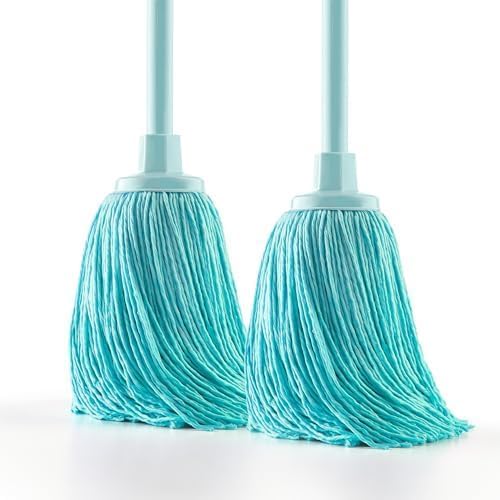 Blue Dolphin - Pack 2 fregonas de Microfibra reciclada Super absorbentes con Rosca Universal Cabezal Extragrande 22 cm sostenibles y Resistentes para Limpieza de Suelos y hogar