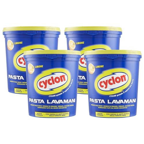 Pasta Lavamani, Al Limone, Rimuove Dalle Mani i Residui Di Grasso, Vernice, Macchie Vegetali Eliminando Tutti Gli Odori Sgradevoli 1000ml (4 Unità)
