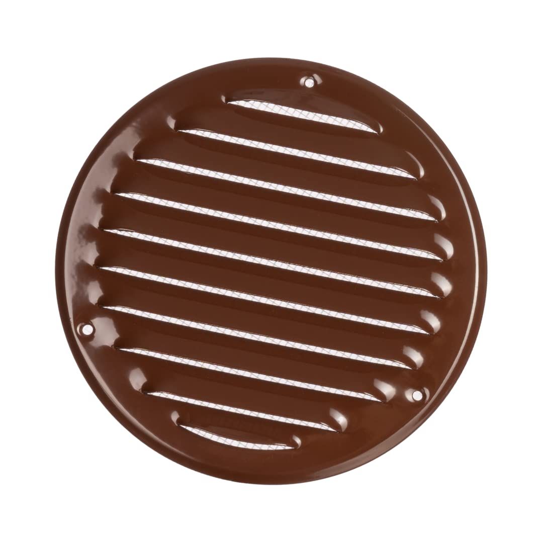 Brown Metal Round Air Vent Grille 125mm / 164mm With Fly Screen from B&Q