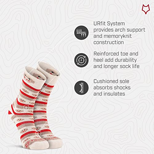 Fox River Women's Red Heel Merino Monkey Stripe Crew Socks3