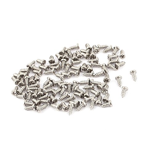 uxcell 100 Tornillos Autorroscantes M1.2 x 3mm Acero Inox miniatura 1