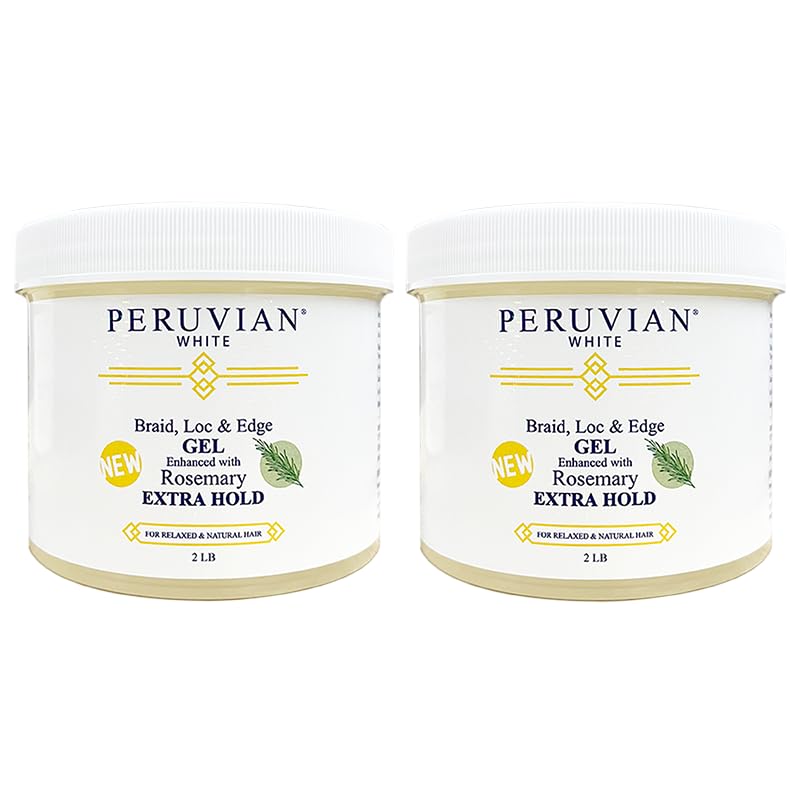 Braids N Lox Braid, Loc & Edge Braiding Gel EXTRA HOLD for Relaxed & Natural Hair, 2 LBS. (Rosemary) (Pack of 2)