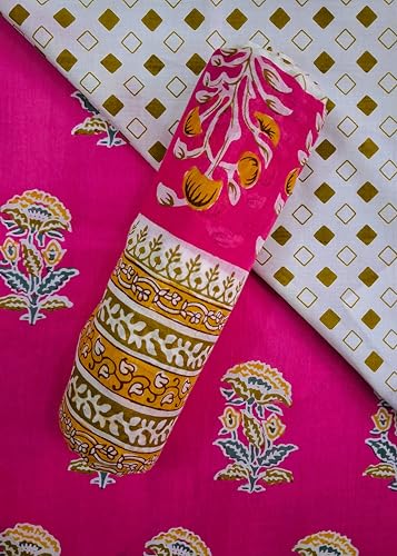 Image of VEENA HANDICRAFT Pure Cotton Jaipuri Sanganeri Print Salwar Suit With Dupatta set