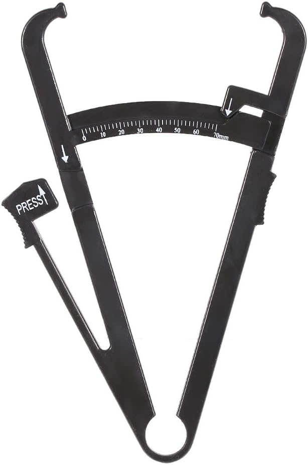 Dioche Body Fat Caliper for Body, Skinfold Calipers Measure Tool for Accurately Measuring BMI Skin Fold Fitness Measurement Device for Weight Management Black