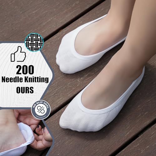 Image of BRISIRA Bamboo Viscose Women No Show Socks Extra Low Cut Liners Boat Thin Non Slip Flats Sneakers Loafer Invisible 5 Pairs