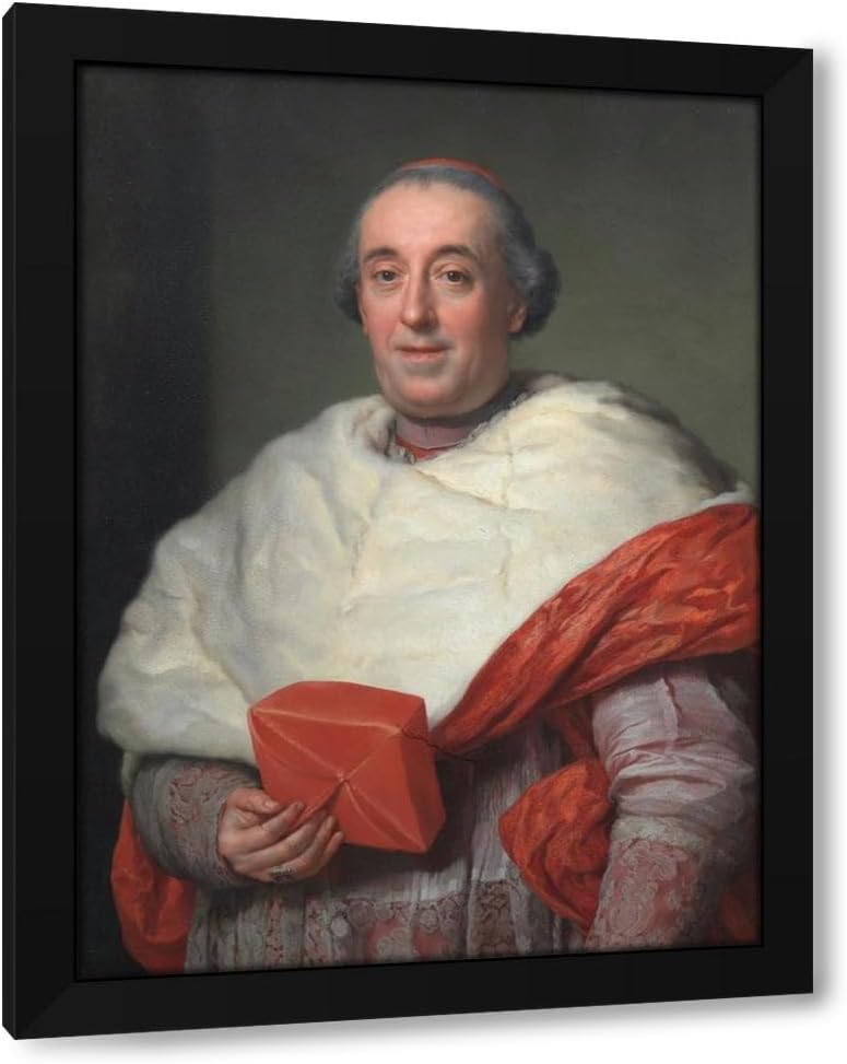 Anton Raphael Mengs 19x24 Black Modern Framed Art Print Titled: Portrait of Cardinal Zelada (1773)