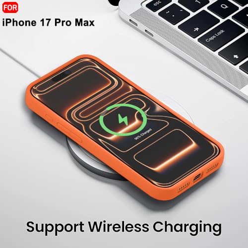 Image of TheGiftKart Liquid Silicone Back Cover Case for iPhone 17 Pro Max | Soft Micro-Fibre Lining Inside | Camera & Screen Protection | Shockproof Back Cover Case for iPhone 17 Pro Max (Silicone, Orange)