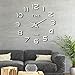 Comius Sharp Reloj de Pared Adhesivo, Sin Marco Reloj de Pared 3D, DIY Etiqueta de La Pared del Reloj Mudo Moderno, Reloj de Pared Digital para el Hogar, Oficina, Decoración de Pared del Hotel (Plata)