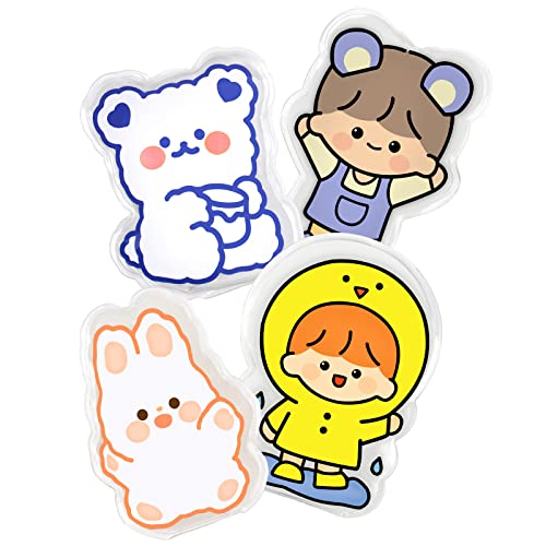 Awroutdoor 4er Set Taschenwärmer - Handwärmer Kinder Wiederverwendbar Fingerwärmer Süßes Design Taschenheizkissen Cover