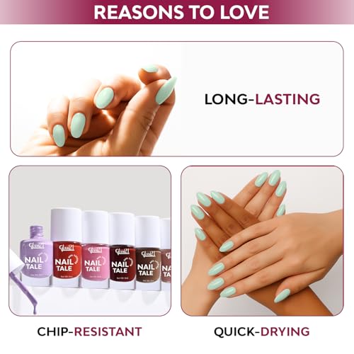 Image of Glam21 Nail Tale Nail Polish | Glossy Gel Finish | Rich Pigmentation | Chip Free | Quick Drying Formula | Long Lasting Nail Polish for Women | 9ml | Shade-33