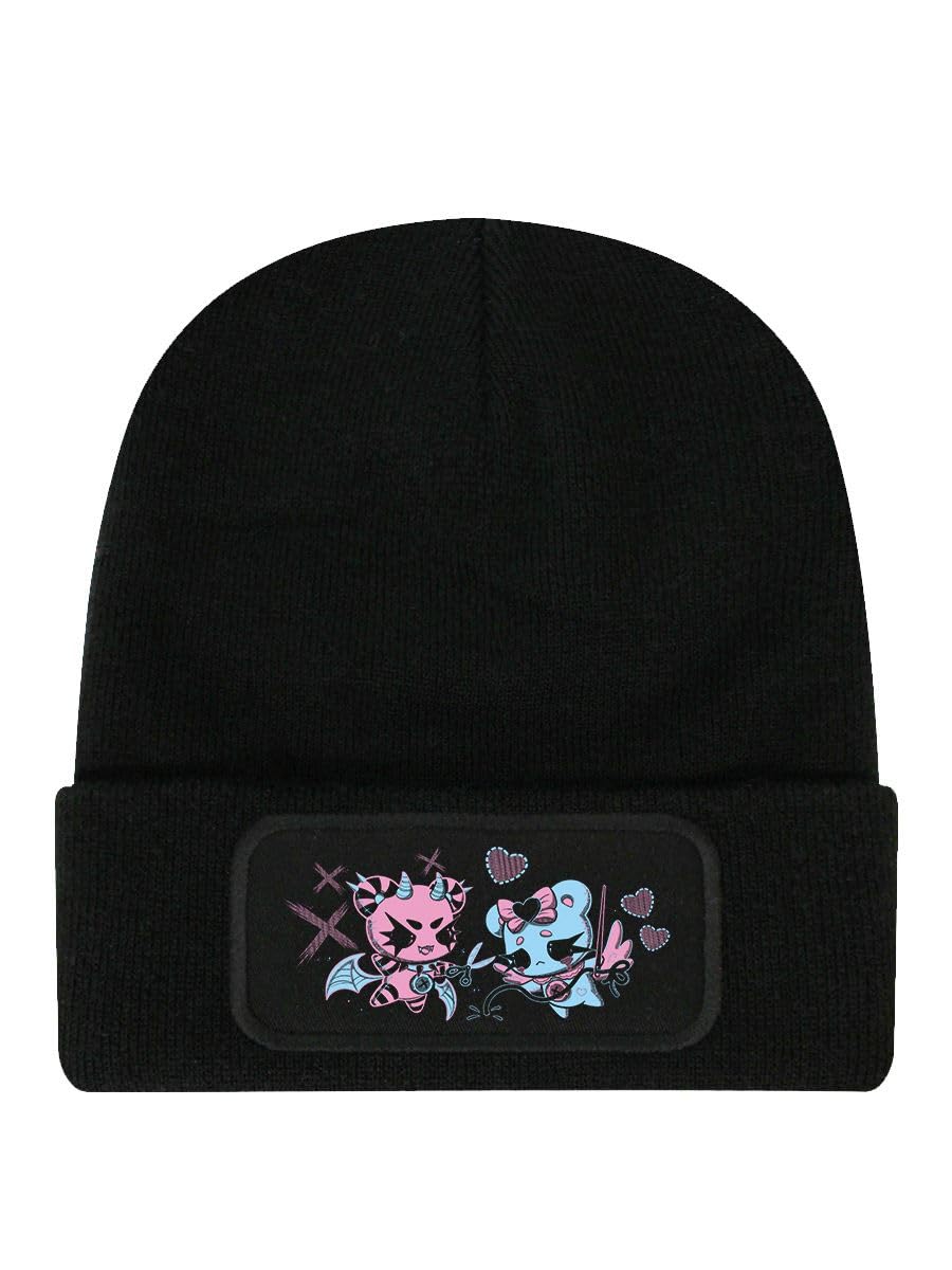 Grindstore Unisex Black Cosmic Boop Two Aesthetics Beanie
