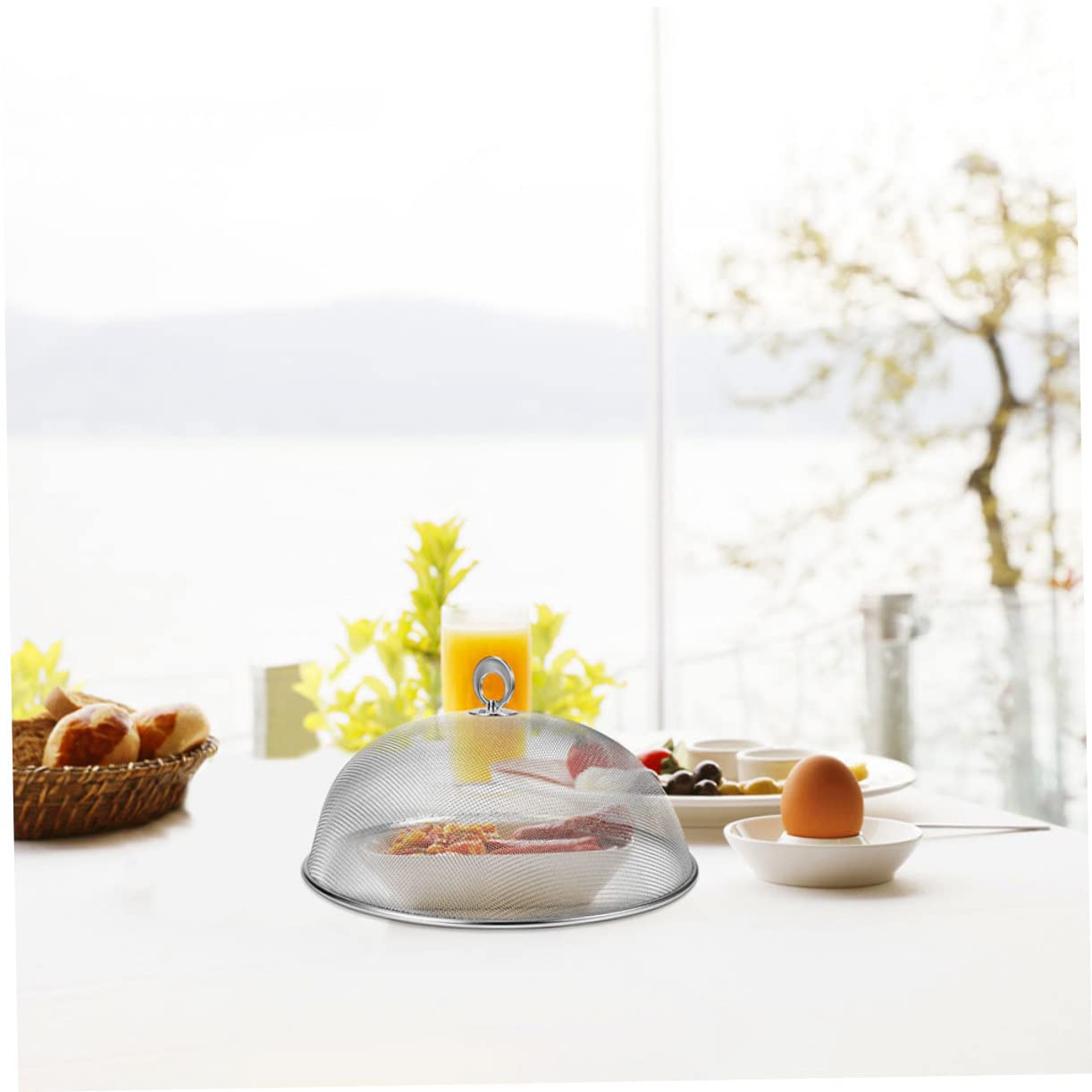 Cloche à Aliments En Acier Inoxydable Réutilisable - 28 Cm, Protection Gâteaux, Fruits, Barbecue (intérieur/extérieur)