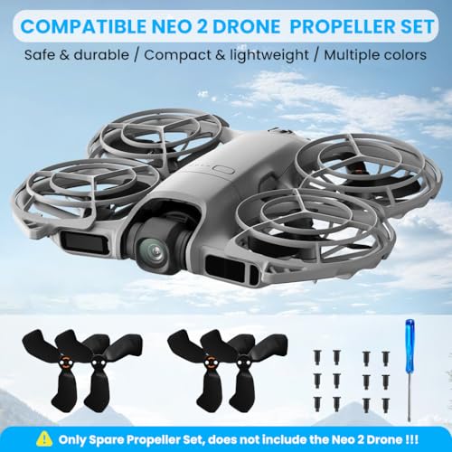 Image of ZORBES Compatible with Neo 2 Drone Spare Propeller Set, 2 Pair Replacement Drone Blades for Maintenance, Stable Flight & High Efficiency Lightweight Propellers