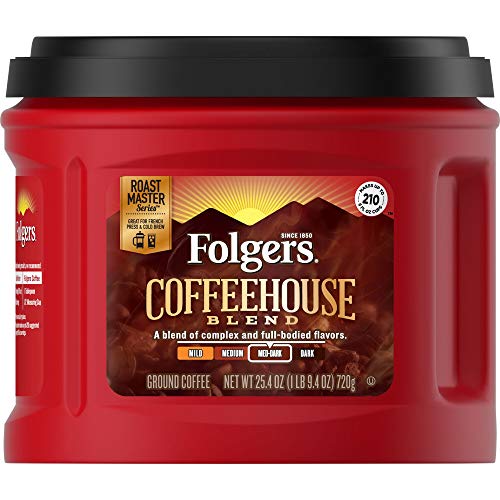 Image of Folgers Coffeehouse Blend Medium Dark Roast Ground Coffee, 25.4 Ounces (Pack of 6)