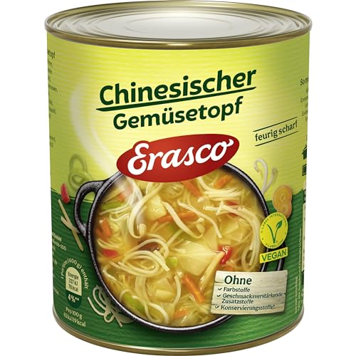 Erasco Chinesischer Gemüsetopf vegetarisch (6 x 800g) In rund 5 Minuten fertig – Mit viel Gemüse – Ohne Schnickschnack - Einfach lecker