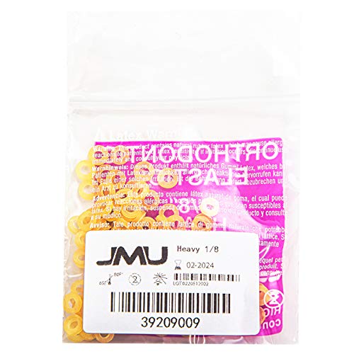 Image of JMU Orthodontic Elastics 1 /8 Heavy 6.5 oz 100 Pack Intraoral Elastic Bands Latex Dental Rubber Bands Made in USA