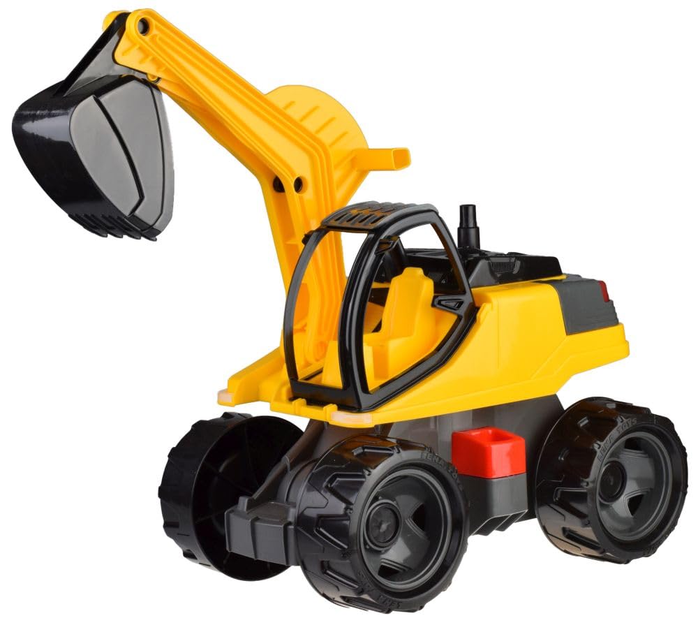 LENA - Riesenbagger Giga Trucks ca. 80 cm, 360° drehbar, XXL Baufahrzeuge, hohe Tragfähigkeit, für Kinder ab 3 Jahren, 2141, Mehrfarbig